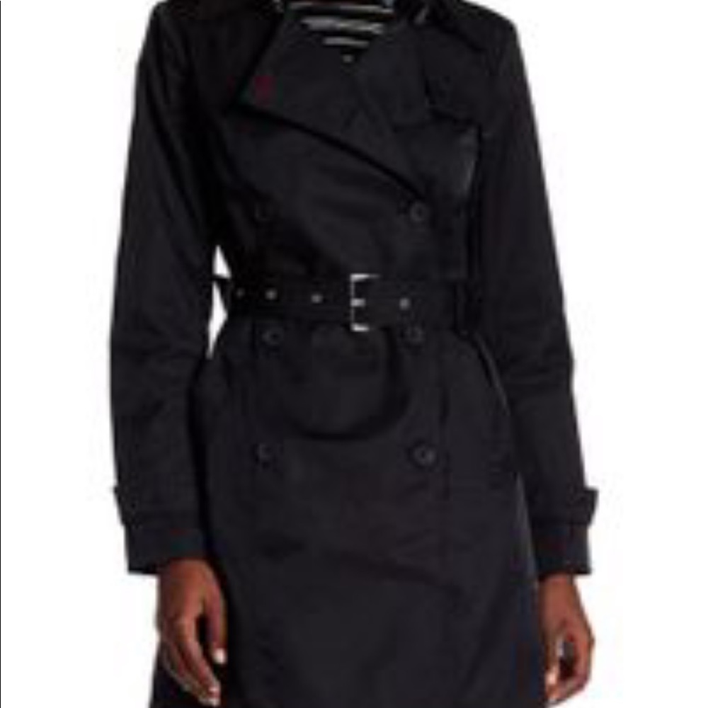 Tommy Hilfiger black trench rain coat